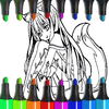 Coloriages mignons de fille de renard d’anime